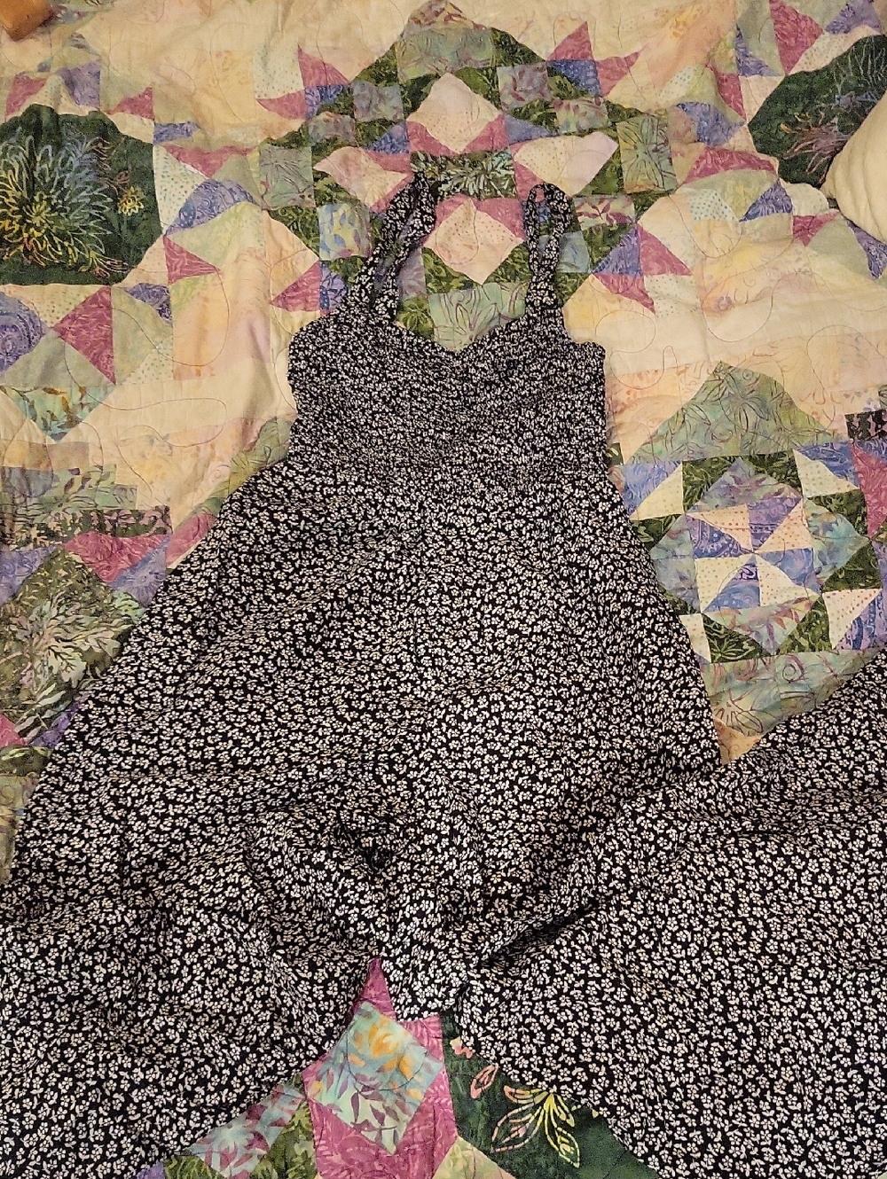 Madewell Black Jumpsuit with White Floral Print
